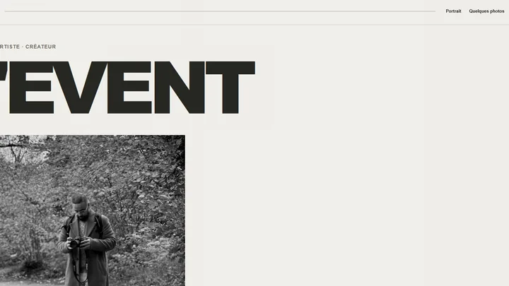 Landing page du photographe Vision 7'Event
