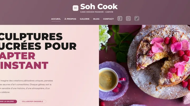 Page d'accueil du portfolio Soh Cook